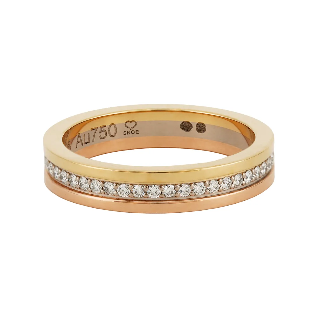 CARTIER Vendome Louis Cartier 18K Gold Diamond Rings Unisex Multicolor