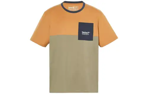 Timberland T Shirt Men's Orange Green Multicolor