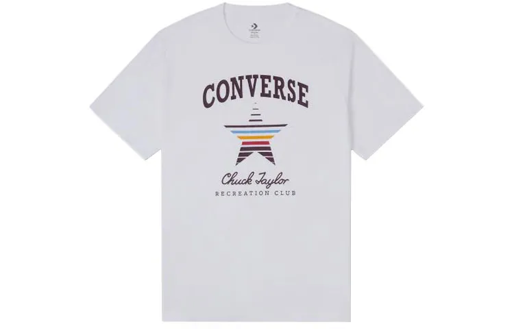Converse T-Shirts Unisex White Crew Neck Moderate Straight Fit