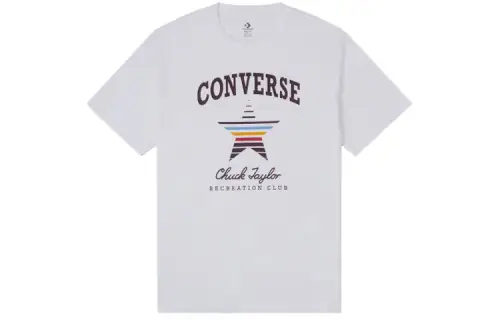 Converse T Shirts Unisex White Crew Neck Moderate Straight Fit