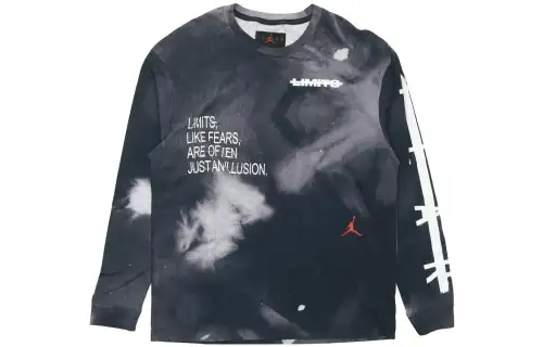 Jordan T Shirts Men's Black Crew Neck Moderate Straight Fit