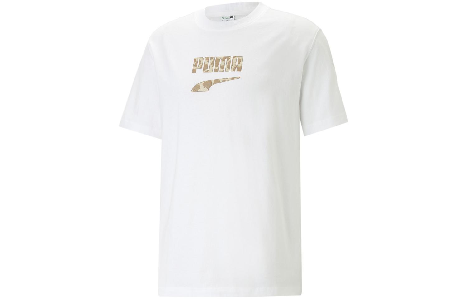 PUMA Downtown Logo Graphic Tee T Shirt Men's White