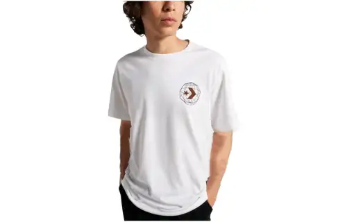 Converse T Shirts Men's White Crew Neck Moderate Straight Fit