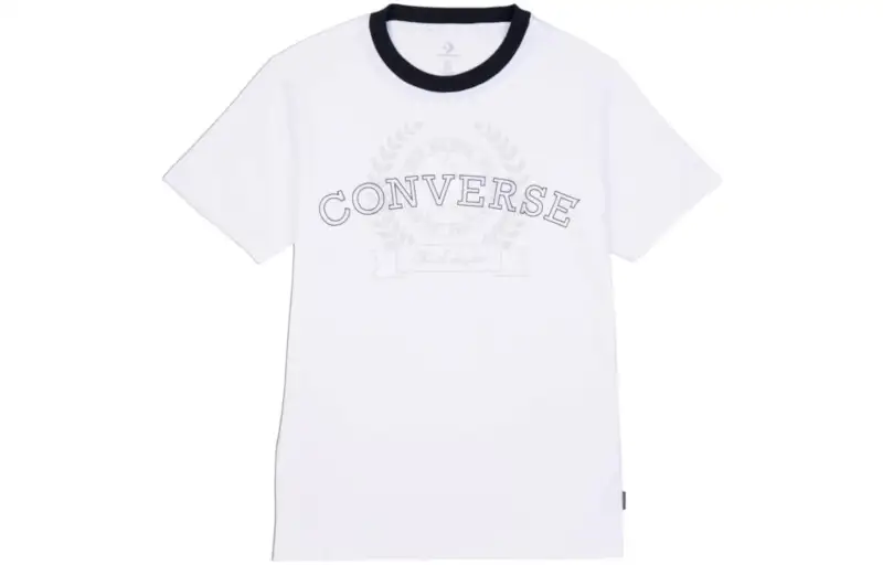 Converse T Shirts Unisex White Crew Neck Moderate Straight Fit
