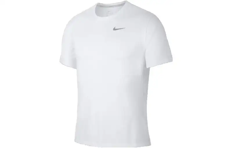 Nike T Shirts Men's White Crew Neck Moderate Straight Fit