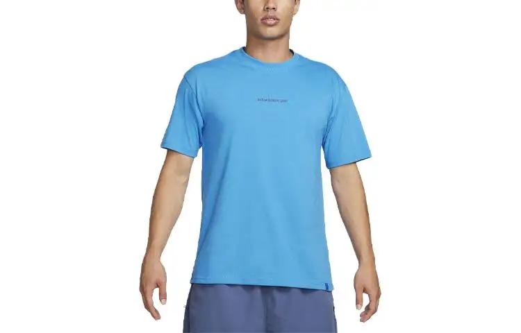 Nike ACG T Shirts Men's Blue Crew Neck Moderate Straight Fit