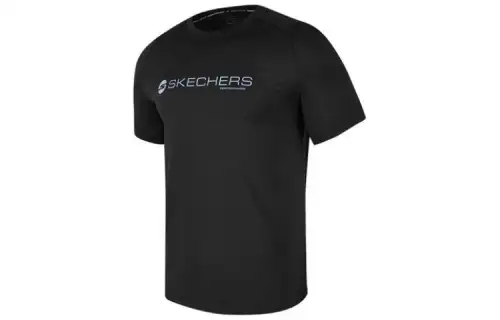 Skechers T Shirts Men's Black Crew Neck Moderate Straight Fit