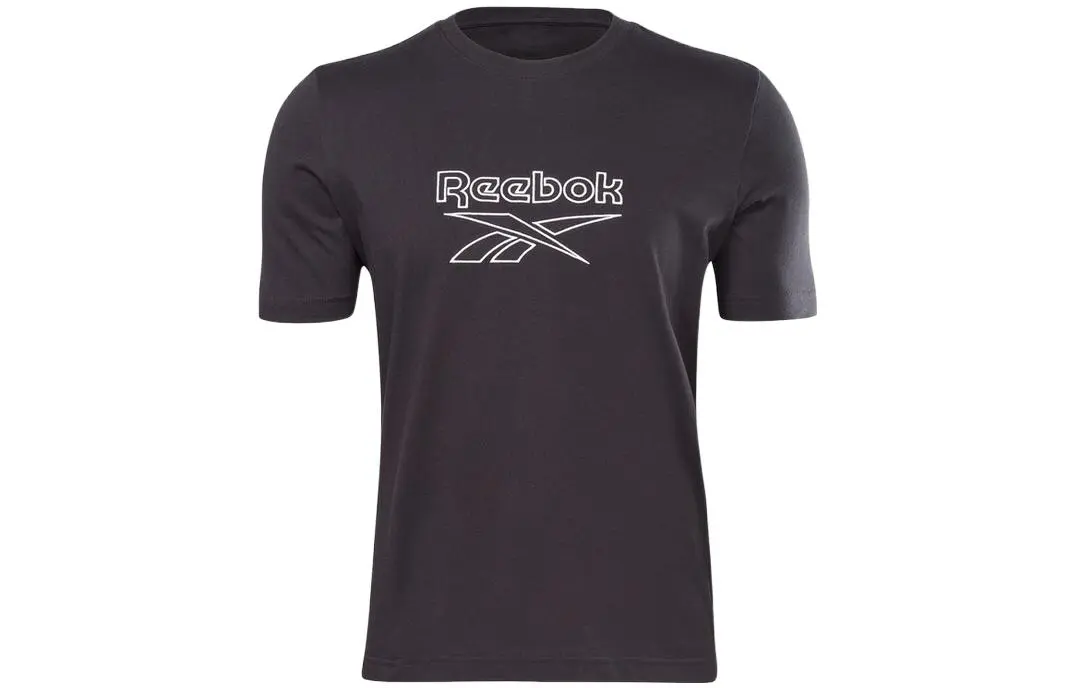 Reebok T-Shirts Unisex Black Crew Neck Moderate Straight Fit