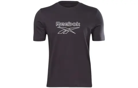 Reebok T-Shirts Unisex Black Crew Neck Moderate Straight Fit