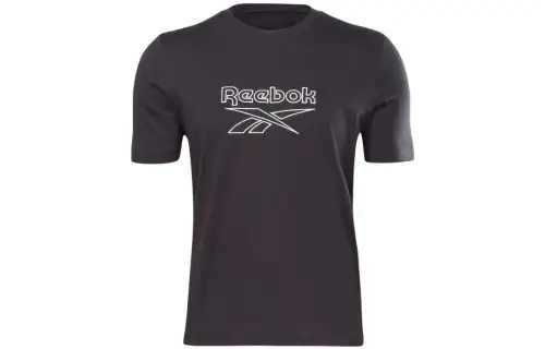 Reebok T Shirts Unisex Black Crew Neck Moderate Straight Fit