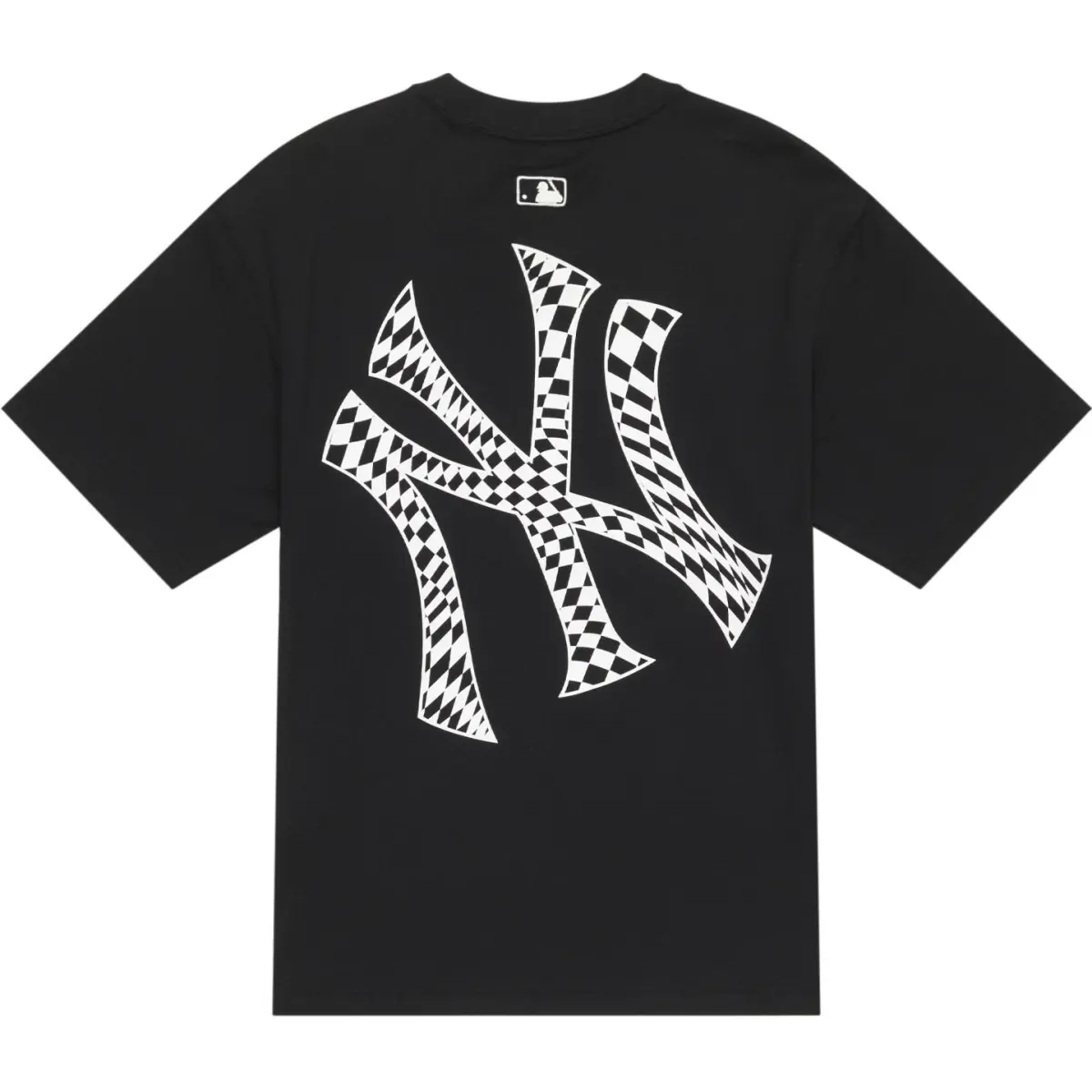 MLB Checkerboard T-Shirts Unisex Black Crew Neck Moderate