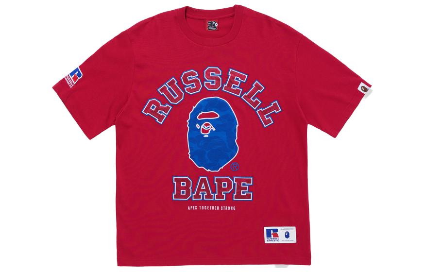 Мужская футболка A BATHING APE x Russell Athletic (разноцветная)