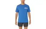 Asics Stripes Sunrise Tee T Shirt Unisex Blue