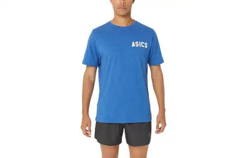 Asics Stripes Sunrise Tee T Shirt Unisex Blue