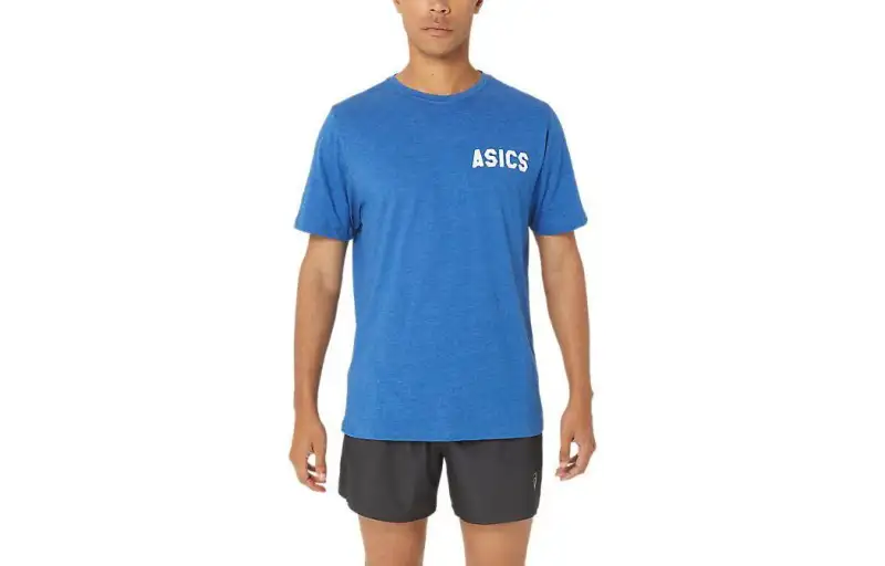 Asics Stripes Sunrise Tee T Shirt Unisex Blue