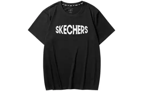 Skechers T Shirts Unisex Black/0018 Crew Neck Moderate