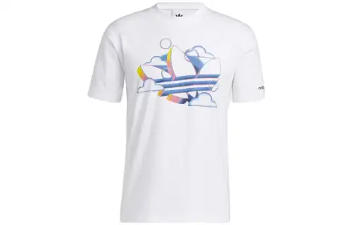 Adidas Originals Trefoil T Shirts Men's White Crew Neck Moderate