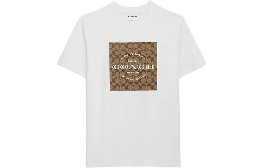 COACH T-Shirts Men's White Crew Neck Moderate