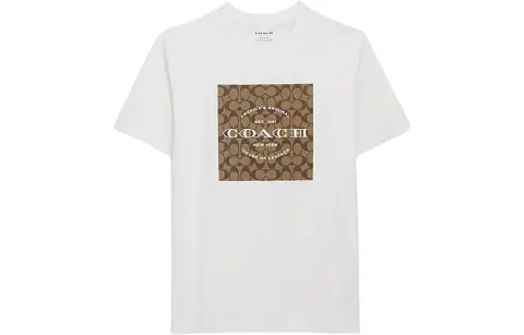 COACH T-Shirts Men's White Crew Neck Moderate