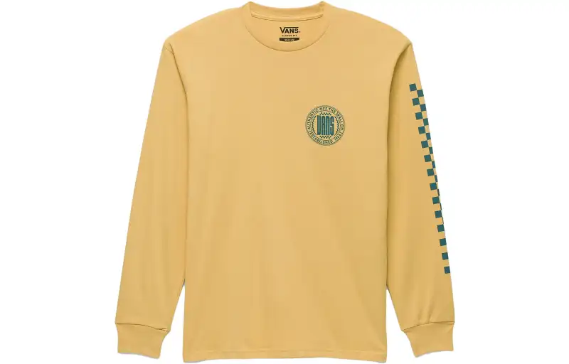 Vans T Shirts Unisex Yellow Crew Neck Moderate Straight Fit