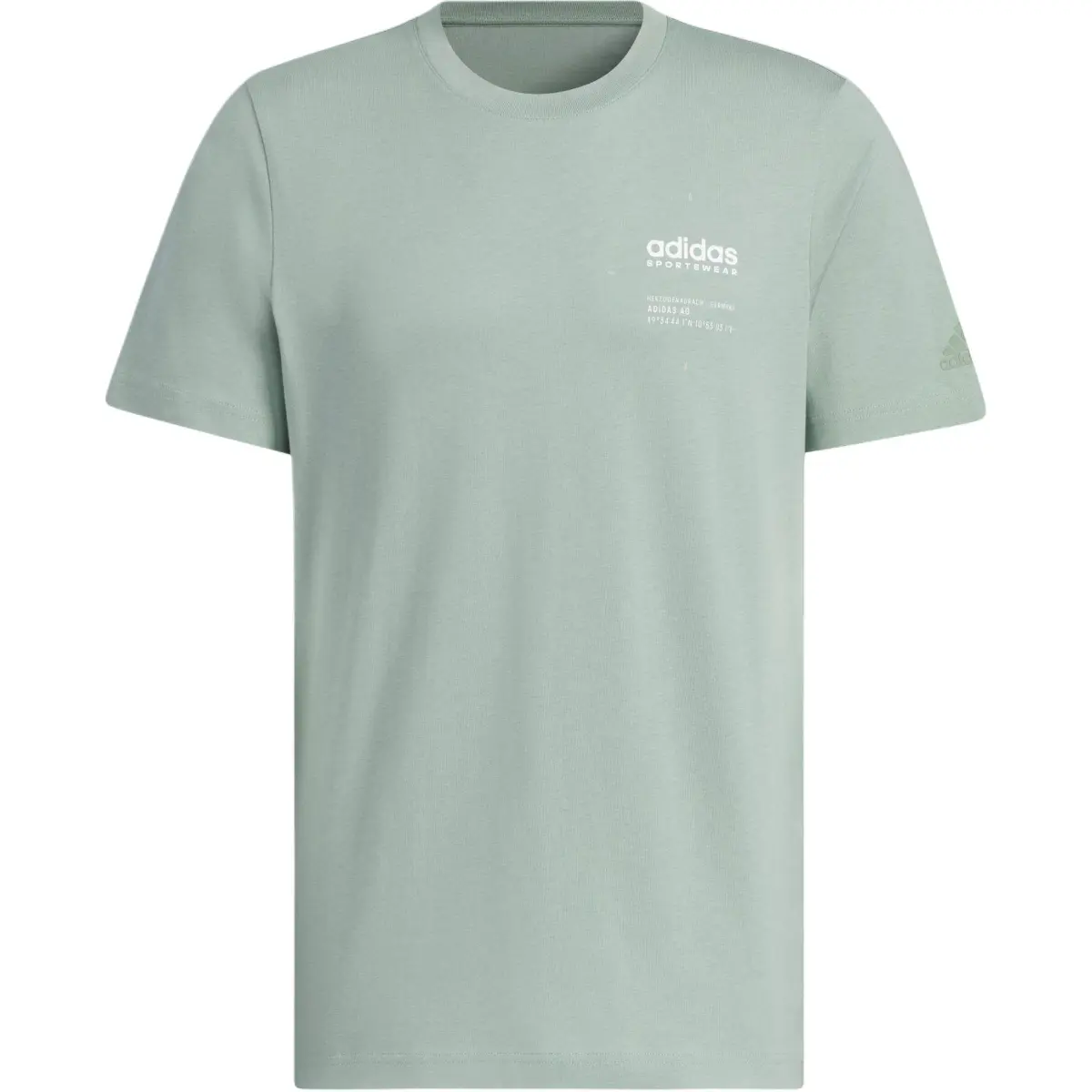 Adidas Small Linear Logo T-Shirt Asia Sizing Green/White