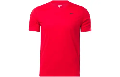 Reebok T Shirts Men's Red Crew Neck Moderate Straight Fit