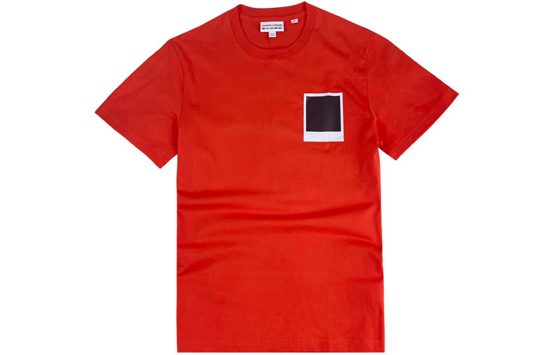 LACOSTE Французский крокодил х поляроид/поляроидный сустав стиль круглый воротник Петух прямые короткий рукав Футболка мужской стиль красный