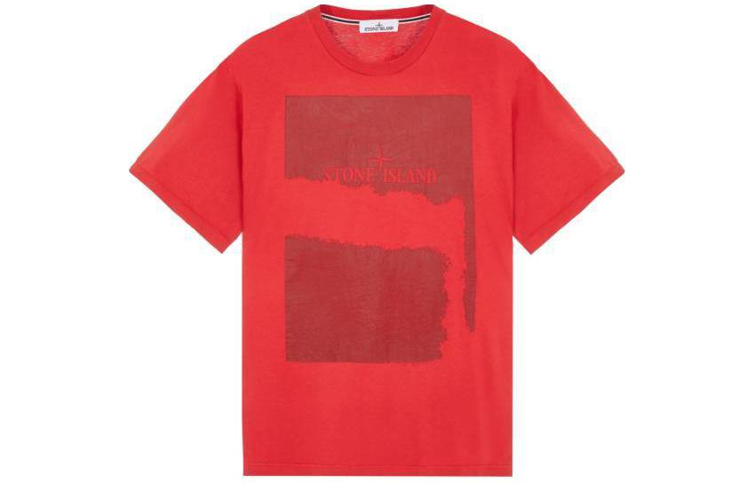 STONE ISLAND 2rc90 'Scratched Paint Two' Print T Shirt Men's Red