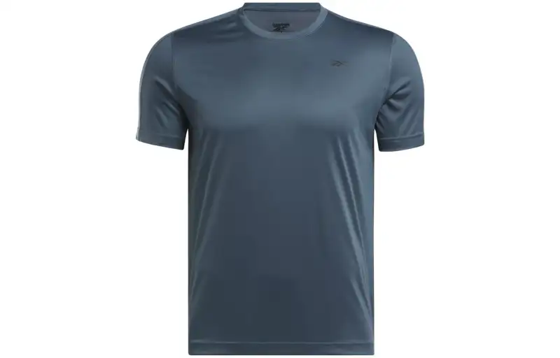 Reebok T Shirts Men's Marine Blue Crew Neck Moderate Straight Fit