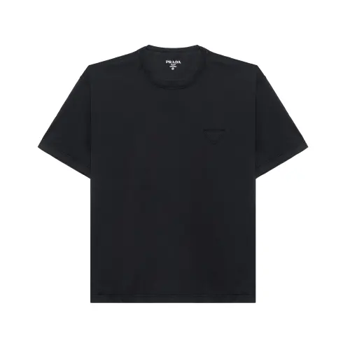 PRADA Logo-patch Cotton T-shirt