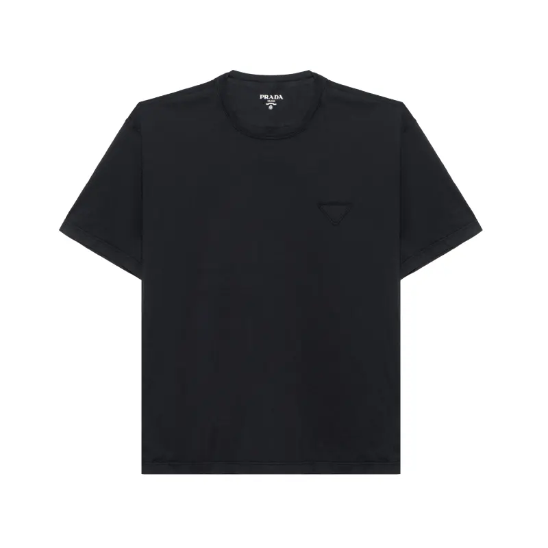 PRADA Logo-patch Cotton T-shirt