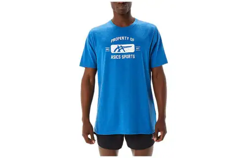 Asics Short Sleeve Property Of Asics Sports Tee T Shirt Unisex Blue