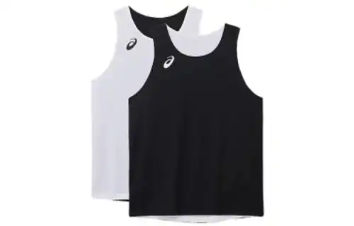 ASICS REVERSIBLETOP T Shirts Unisex Black Crew Neck Moderate Straight Fit