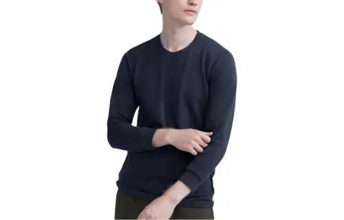 UNIQLO T Shirts Men's Navy Blue Crew Neck Moderate Other