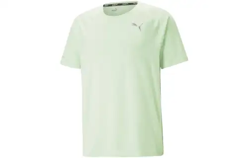 PUMA T Shirts Men's Green Crew Neck Moderate