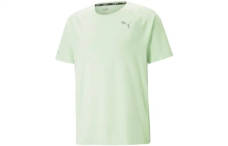 PUMA T Shirts Men's Green Crew Neck Moderate