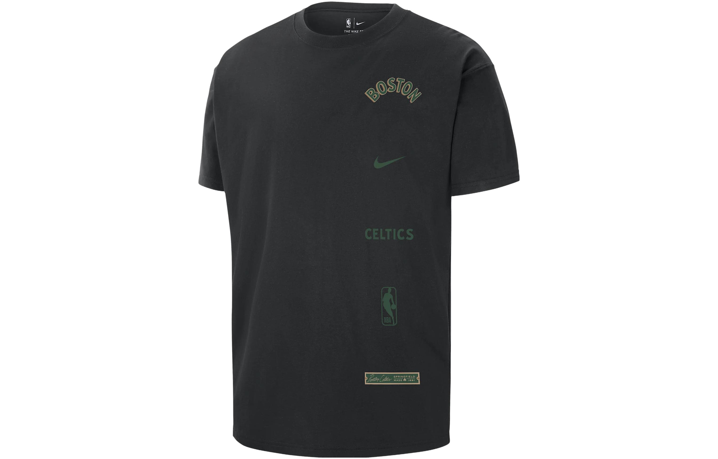 Nike Boston Celtics 2023/24 City Edition Letter Printed Short Sleeve T-Shirt City Edition 2023/24 Season Boston Celtics Men's Black