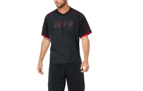 ASICS T Shirts Men's Black Crew Neck Moderate Other