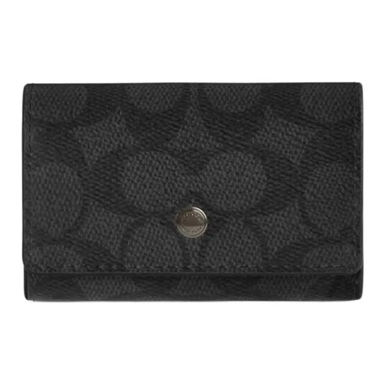 COACH Coated Canvas Key Pouch Regular Men's Black