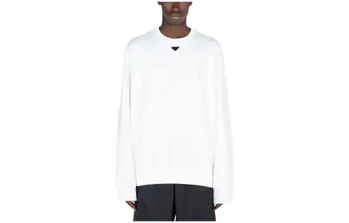 PRADA Logo-plaque Cotton Sweatshirt