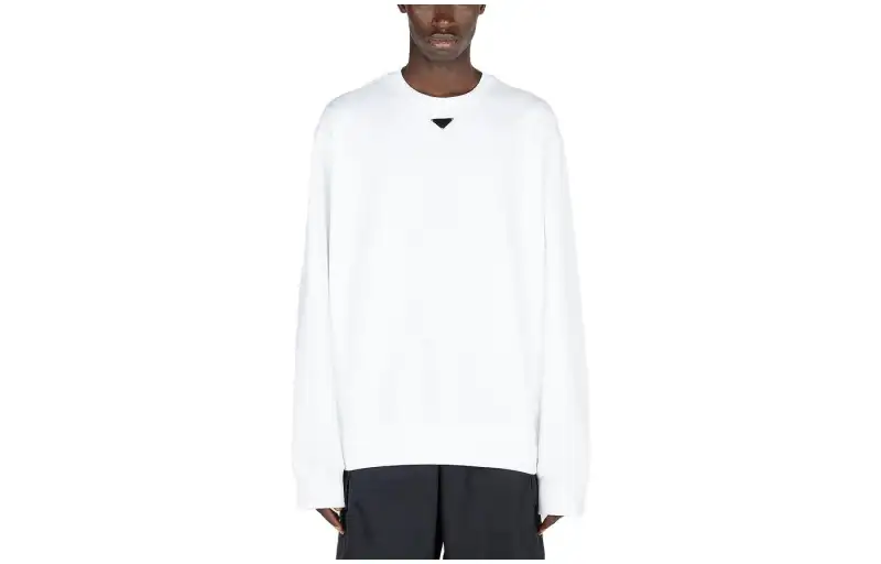 PRADA Logo-plaque Cotton Sweatshirt