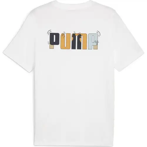 PUMA T Shirts Men's White Crew Neck Moderate
