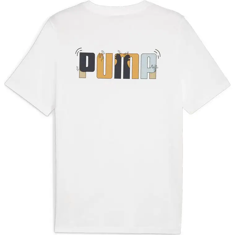 PUMA T Shirts Men's White Crew Neck Moderate