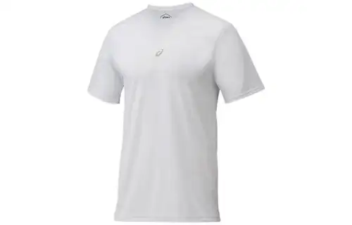 ASICS T Shirts Men's White Crew Neck Moderate Straight Fit