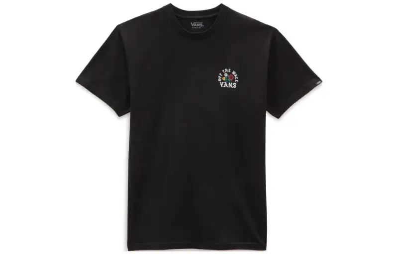 Vans T Shirts Unisex Black Crew Neck Moderate Straight Fit