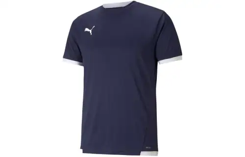 PUMA T Shirts Men's Navy Blue Crew Neck Moderate Straight Fit