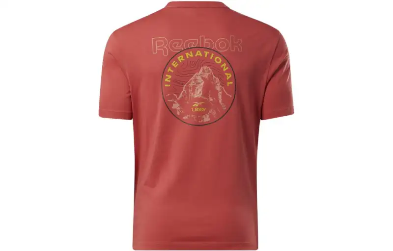 Reebok T Shirts Unisex Red Crew Neck Moderate Straight Fit