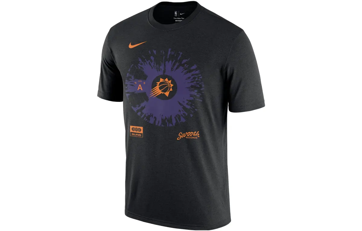 Nike T-Shirts Men's Black Crew Neck Moderate Straight Fit