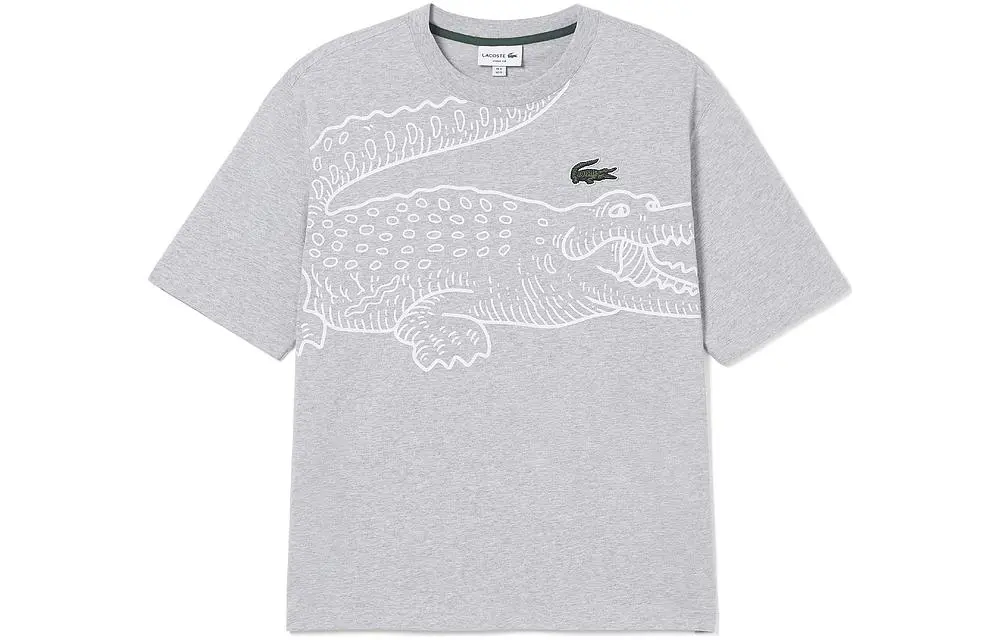 LACOSTE T Shirt Men's Silver Gray