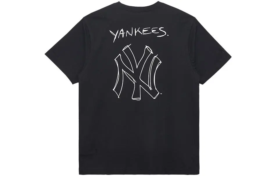 New Era x MLB T Shirt Couple, Trendy And Versatile Unisex Black